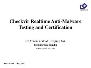 Checkvir Realtime Anti-Malware Testing and Certification