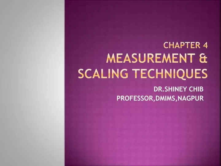 chapter 4 measurement scaling techniques
