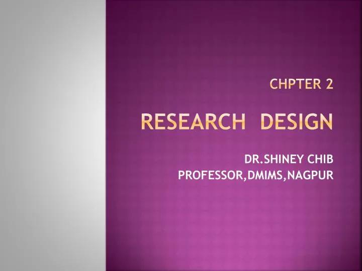chpter 2 research design