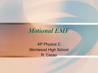 Motional EMF