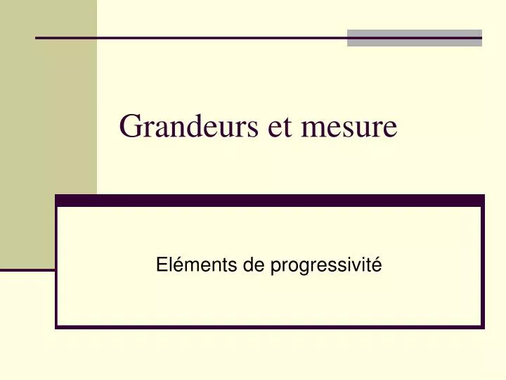 grandeurs et mesure