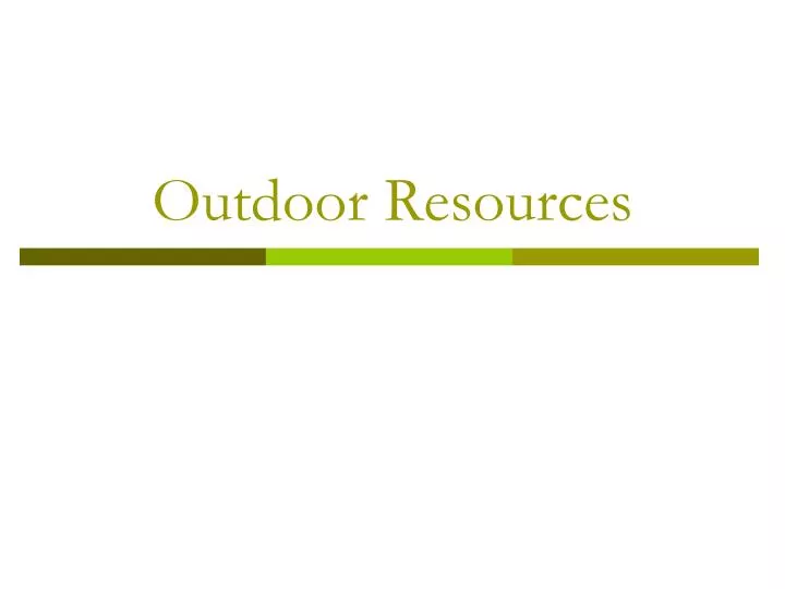 outdoor resources