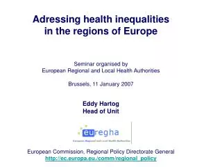 Adressing health inequalities in the regions of Europe
