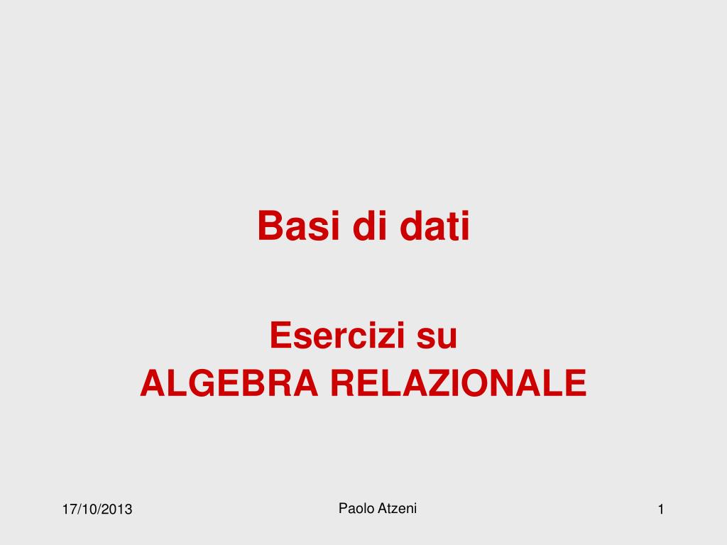 Ppt Basi Di Dati Powerpoint Presentation Free Download Id 3870496