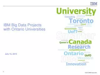 IBM Big Data Projects with Ontario Universities