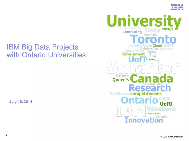 ibm big data projects with ontario universities