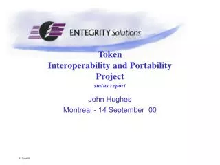 Token Interoperability and Portability Project status report