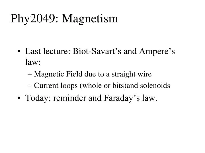 phy2049 magnetism