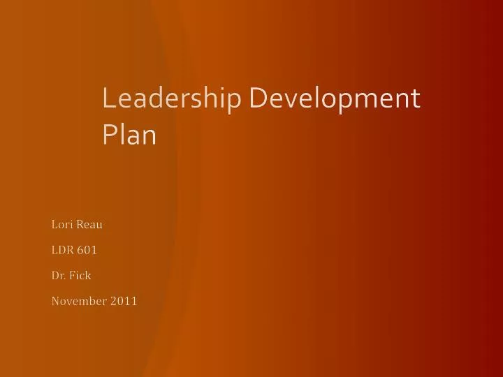 leadership development plan