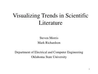 Visualizing Trends in Scientific Literature