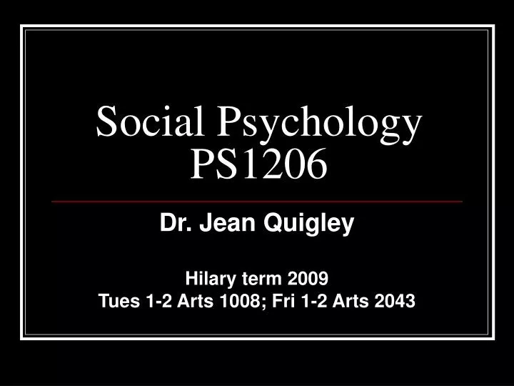 social psychology ps1206