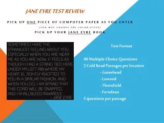 Jane Eyre Test Review