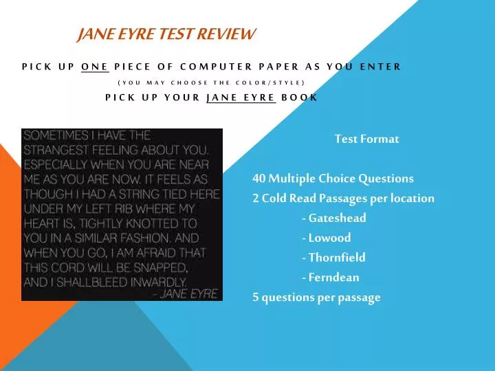 jane eyre test review
