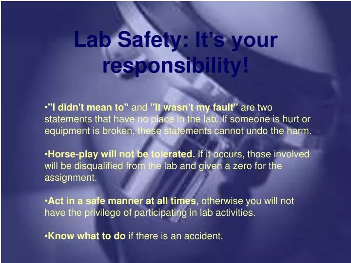 lab safety it s your responsibility