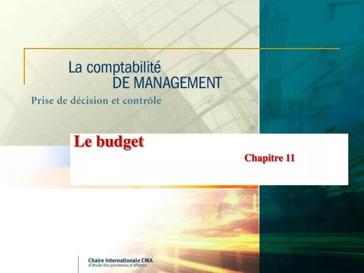 le budget chapitre 11