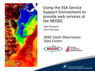 Using the ESA Service Support Environment to provide web services at the NEODC