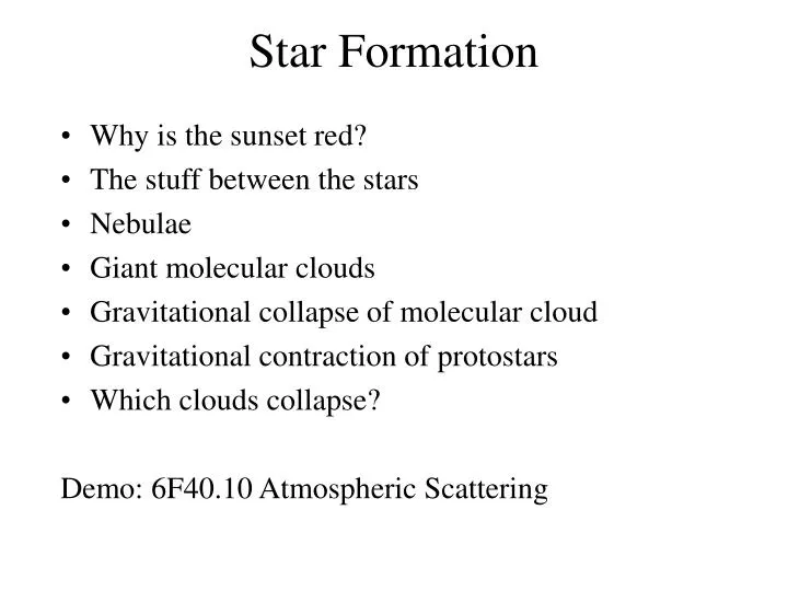 star formation