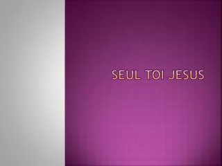 seul toi jesus