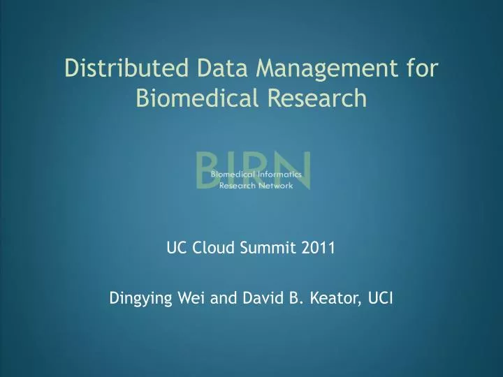 distributed data management for biomedical research