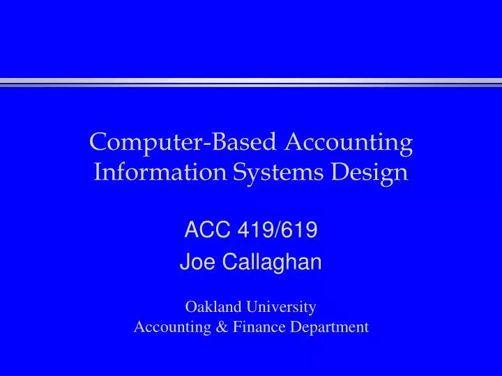 computer based accounting information systems design