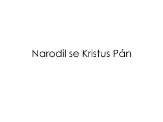 narodil se kristus p n