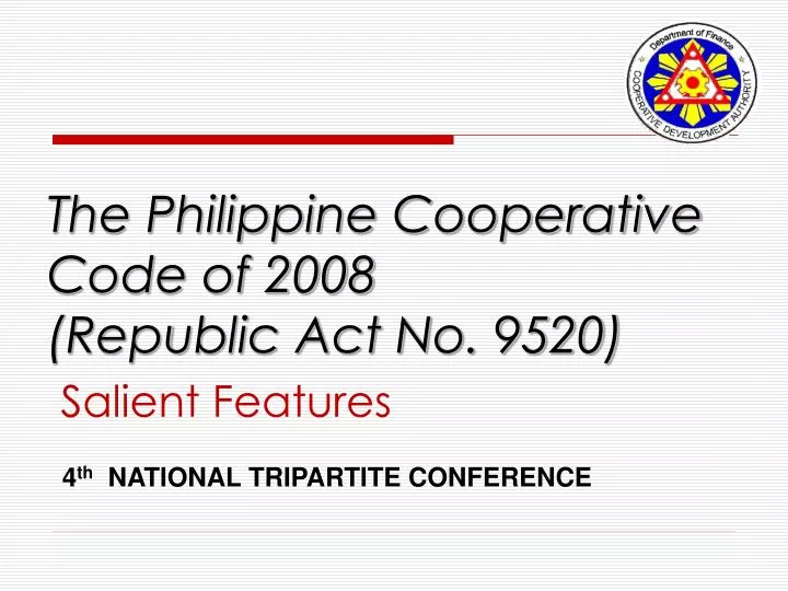 the philippine cooperative code of 2008 republic act no 9520