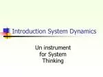 Introduction System Dynamics
