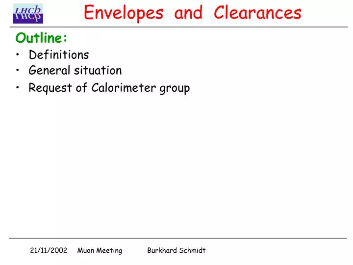 envelopes and clearances