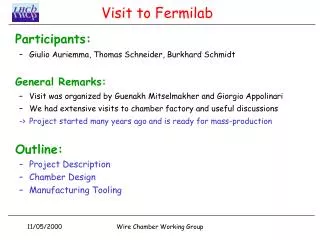 Visit to Fermilab