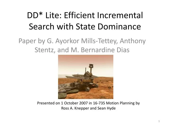 dd lite efficient incremental search with state dominance