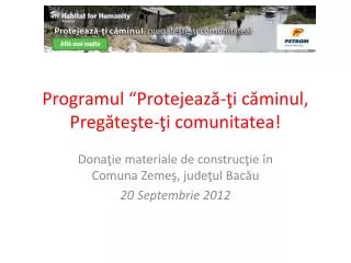 programul protejeaz i c minul preg te te i comunitatea