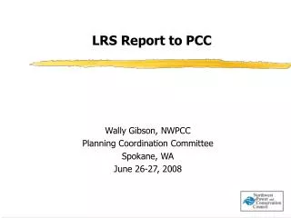 LRS Report to PCC