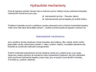 hydraulick mechanismy