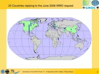 23 Countries replying to the June 2006 WMO request