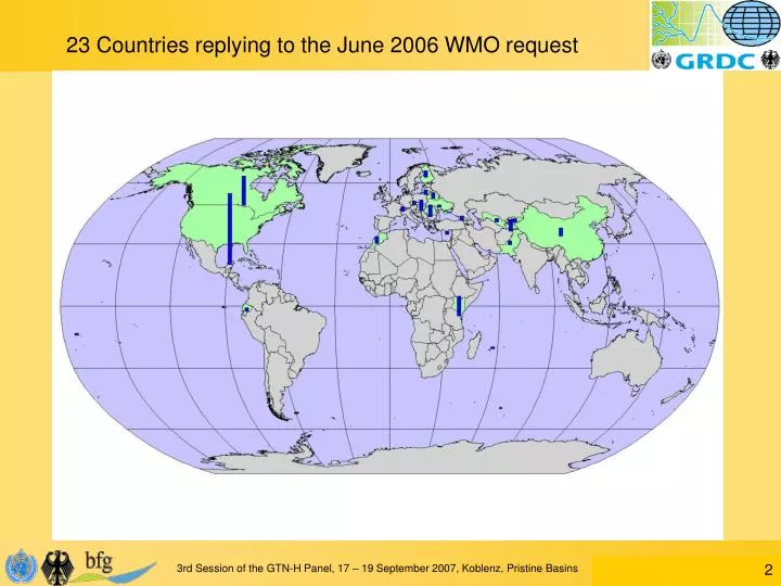 23 countries replying to the june 2006 wmo request