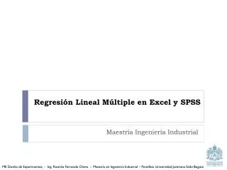 regresi n lineal m ltiple en excel y spss