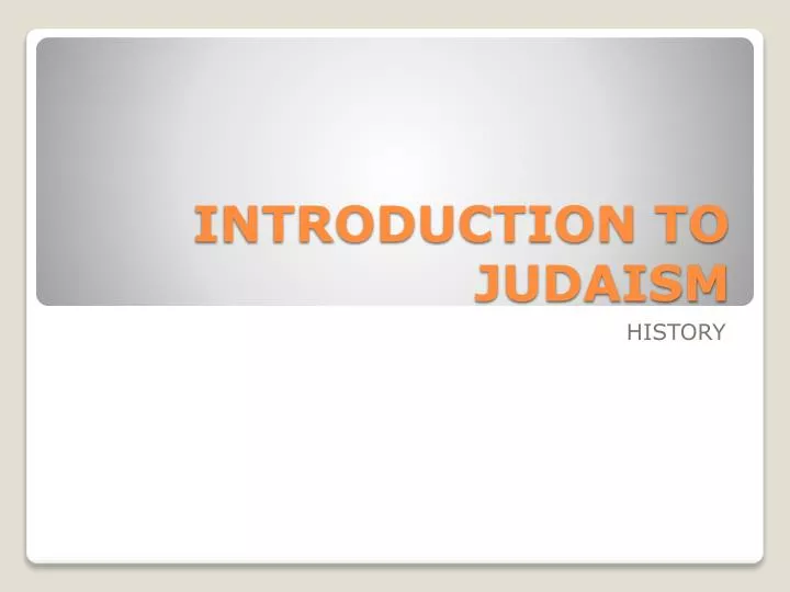 introduction to judaism