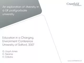 An exploration of diversity in a UK postgraduate university