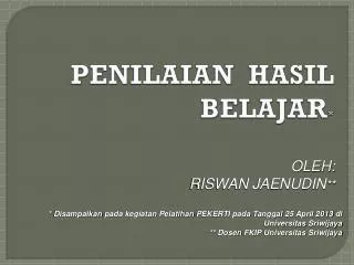 penilaian hasil belajar