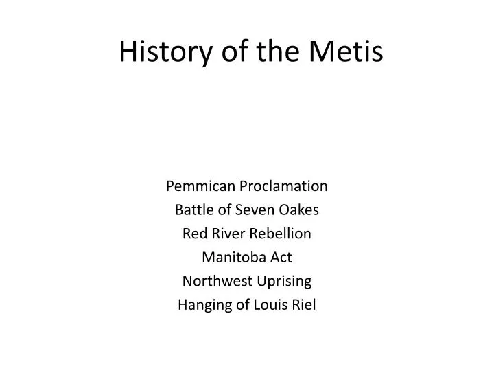 history of the metis