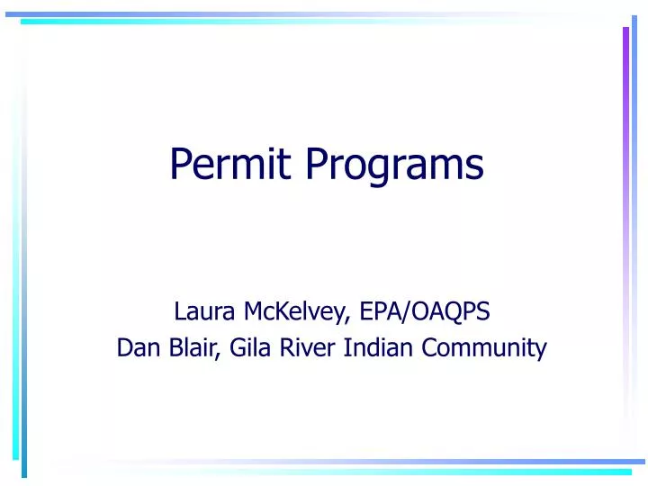 permit programs