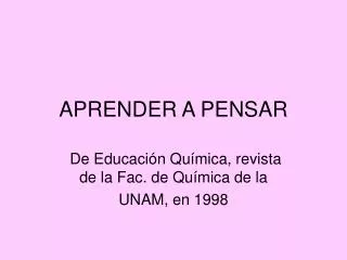 aprender a pensar