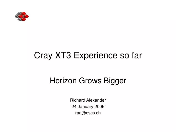 cray xt3 experience so far