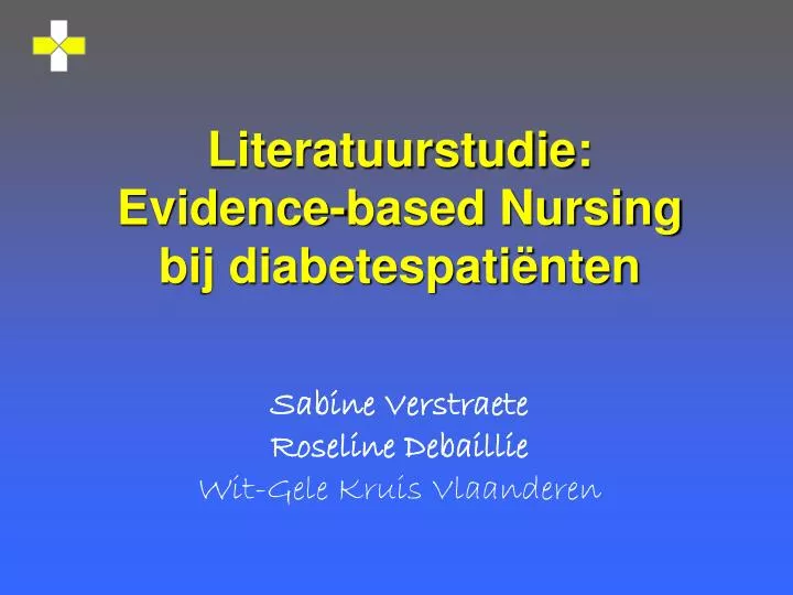 literatuurstudie evidence based nursing bij diabetespati nten