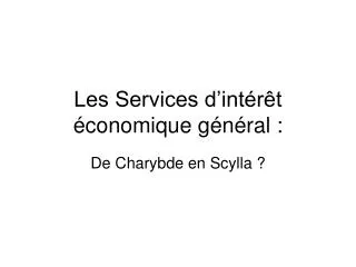 les services d int r t conomique g n ral