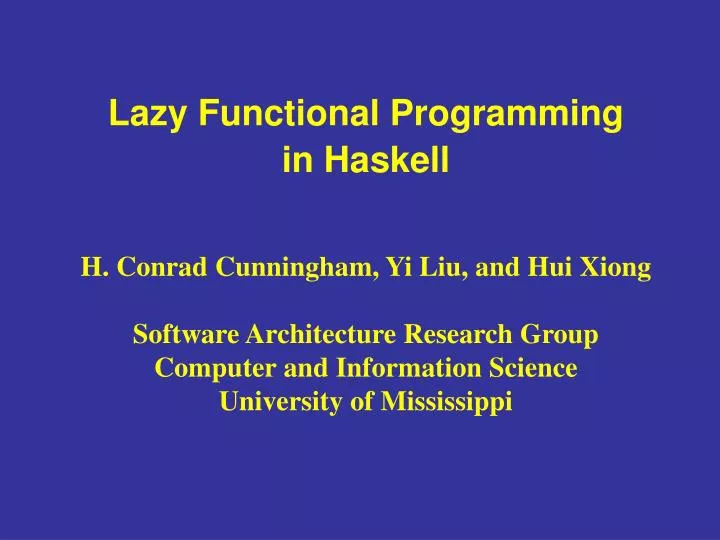 lazy functional programming in haskell