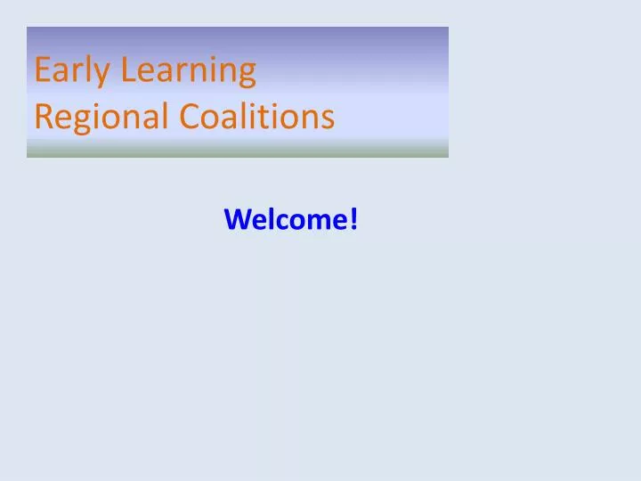 early learning regional coalitions