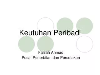 keutuhan peribadi