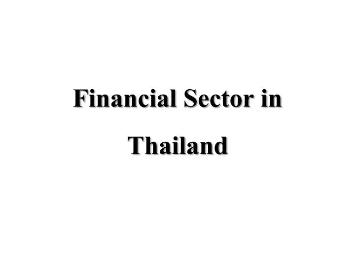 financial sector in thailand