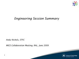 Engineering Session Summary